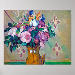 Stillleben mit Blume, Paul Cezanne Poster
