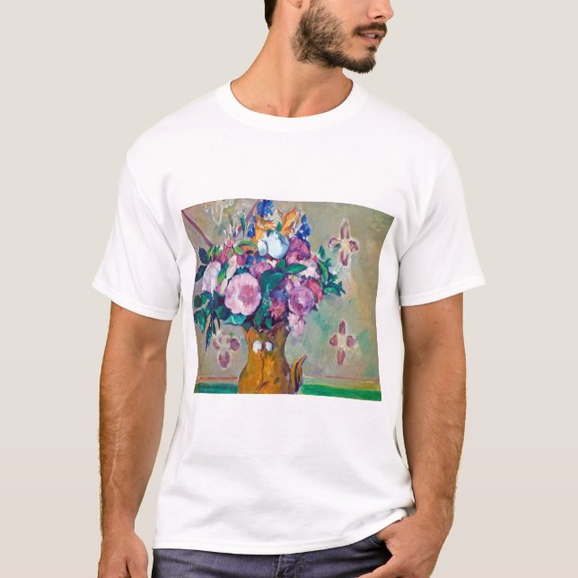 Stillleben mit Blume, Paul Cezanne T-Shirt (Vorderseite)