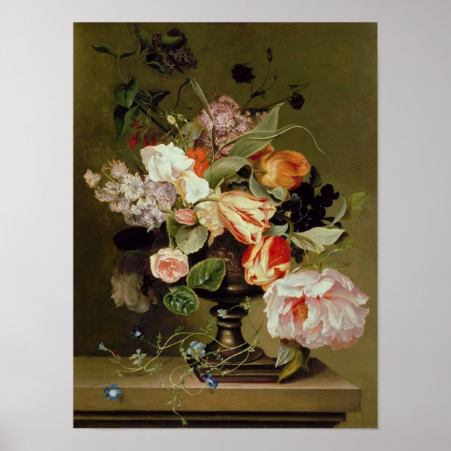 Stillleben mit Blume Poster (Vorne)