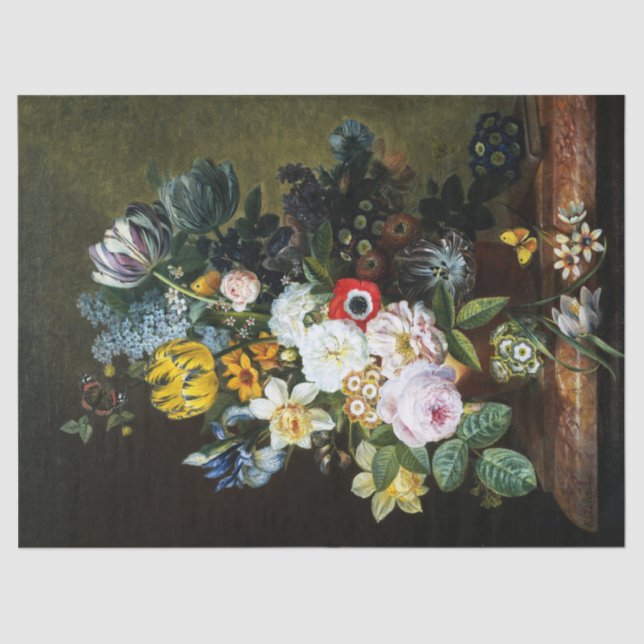 Stillleben mit Blume Seidenpapier (Vorderseite)