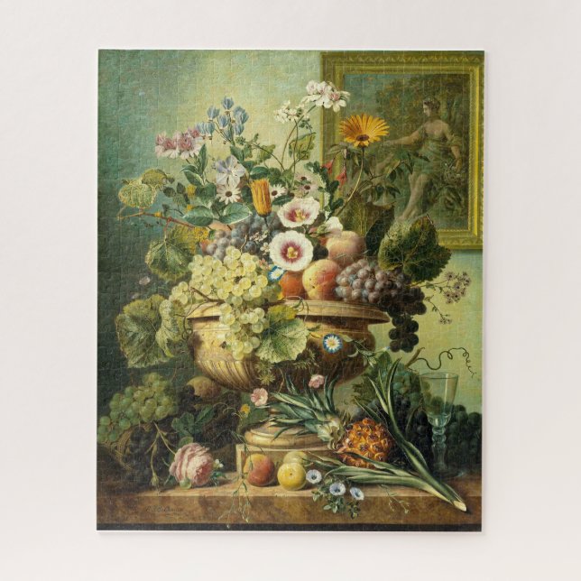 Stillleben mit Blume und Frucht Jelles Eelkema Puzzle (Vertikal)