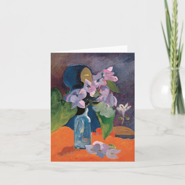 Stillleben mit Blume und Idol | Paul Gauguin Karte (Vorderseite)