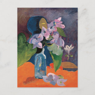 Stillleben mit Blume und Idol   Paul Gauguin Postkarte