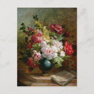 Stillleben mit Blume und Noten Postkarte