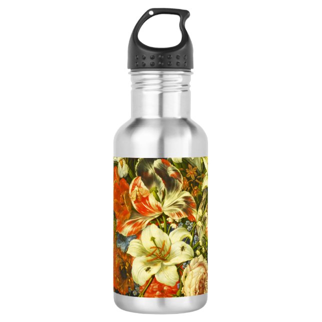 Stillleben mit Blume und Obst Edelstahlflasche (Vorderseite)
