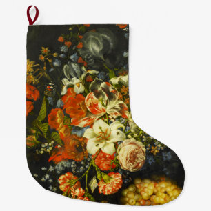Stillleben mit Blume und Obst Großer Weihnachtsstrumpf
