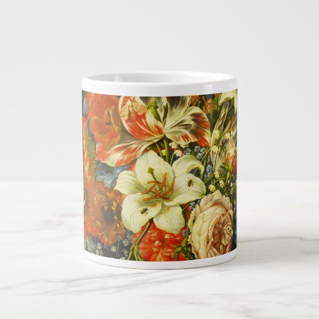 Stillleben mit Blume und Obst Jumbo-Tasse (Vorderseite)