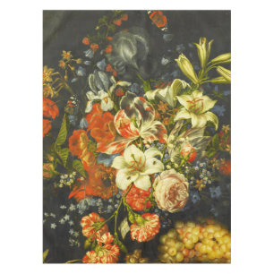 Stillleben mit Blume und Obst Tischdecke