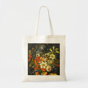 Stillleben mit Blume und Obst Tragetasche