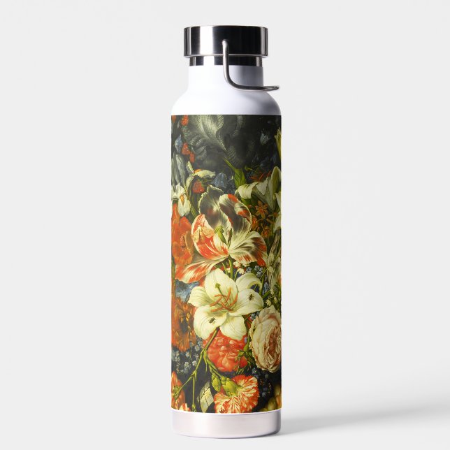 Stillleben mit Blume und Obst Trinkflasche (Links)