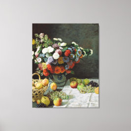 Stillleben mit Blume und Obst von Claude Monet Leinwanddruck
