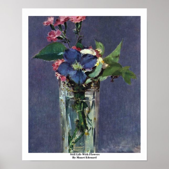 Stillleben mit Blume von Manet Edouard Poster (Vorne)