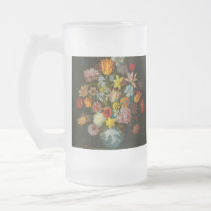 Stillleben mit Blumen in einer Wan-Li-Vase Mattglas Bierglas