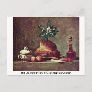Stillleben mit Brioche von Jean-Baptiste Chardin Postkarte