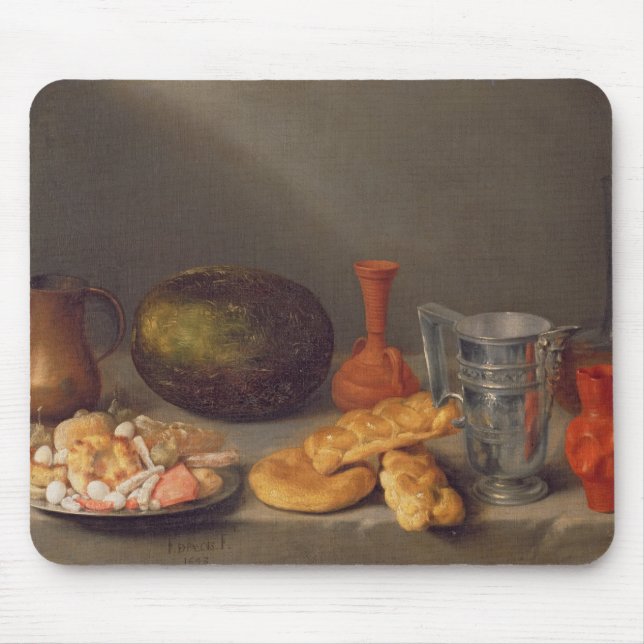 Stillleben mit Brot, 1648 Mousepad (Vorne)