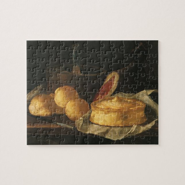 Stillleben mit Brottart und Ham, Giuseppe Recco Puzzle (Horizontal)