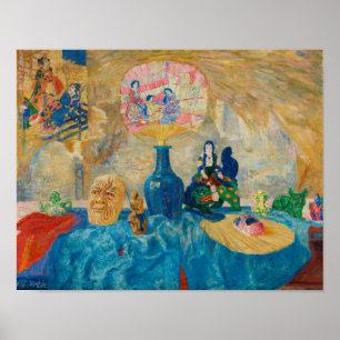 Stillleben mit Chinoiseries von James Ensor Poster