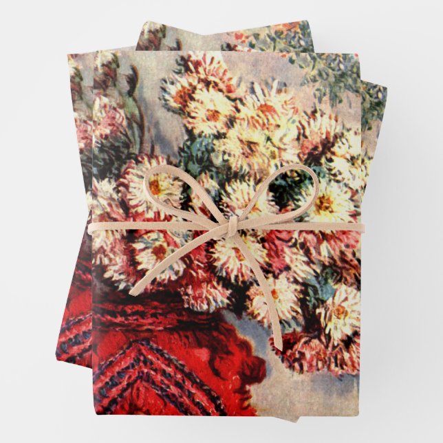 Stillleben mit Chrysanthemen von Claude Monet Geschenkpapier Set (Beispiel)