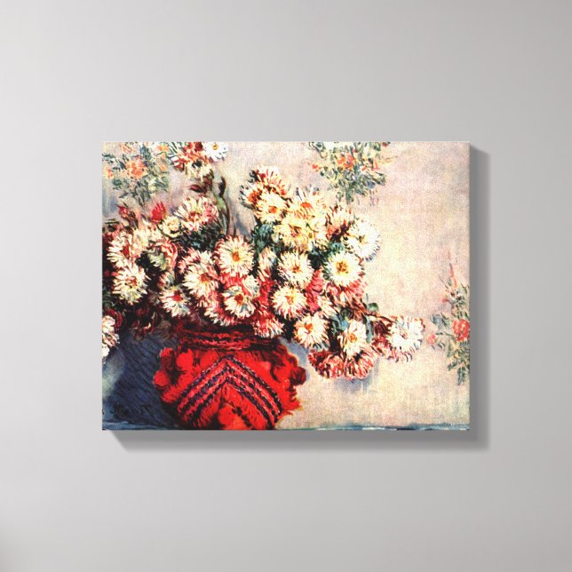 Stillleben mit Chrysanthemen von Claude Monet Leinwanddruck (Vorderseite)