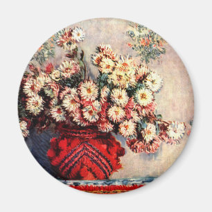 Stillleben mit Chrysanthemen von Claude Monet Magnet