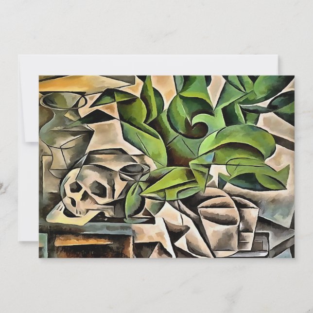 Stillleben mit Cranium Geometric Vanitas Art (Vorderseite)