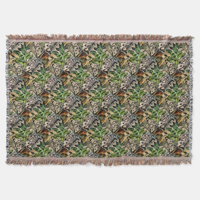 Stillleben mit Cranium Geometric Vanitas Art Decke (Vorderseite)