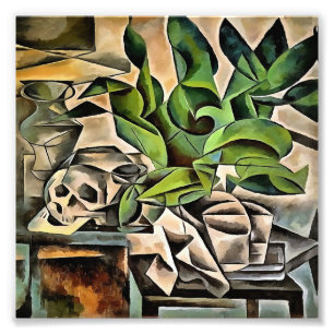 Stillleben mit Cranium Geometric Vanitas Art Fotodruck