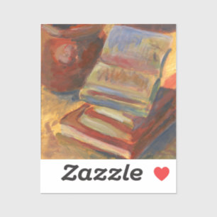 Stillleben mit dem Bild von Büchern Aufkleber