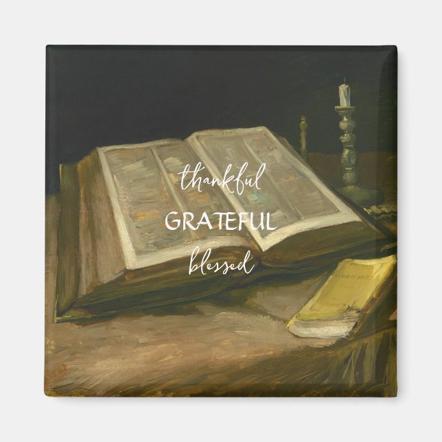 Stillleben mit der Bibel von Vincent Van Gogh Magnet (Vorne)
