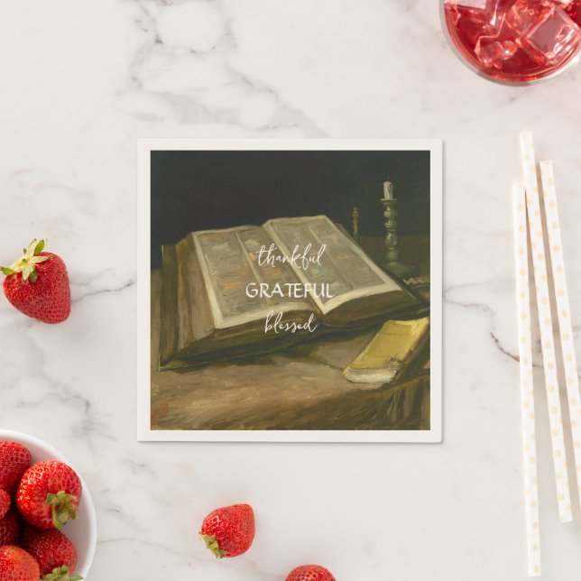 Stillleben mit der Bibel von Vincent Van Gogh Serviette (Beispiel)