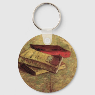 Stillleben mit drei Büchern durch Van Gogh Schlüsselanhänger