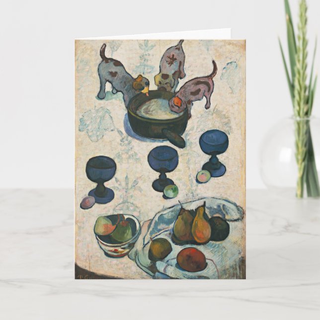 Stillleben mit drei Welpen | Paul Gauguin Karte (Vorderseite)