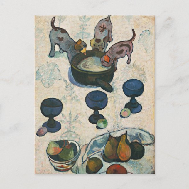 Stillleben mit drei Welpen | Paul Gauguin Postkarte (Vorderseite)