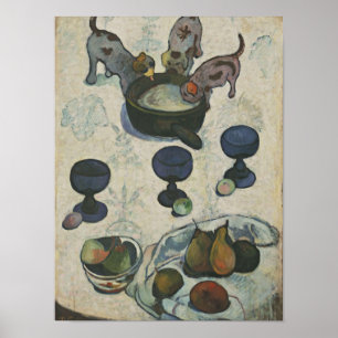 Stillleben mit drei Welpen von Paul Gauguin Poster