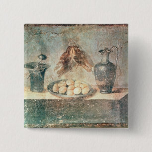 Stillleben mit Eiern und Drosseln Button