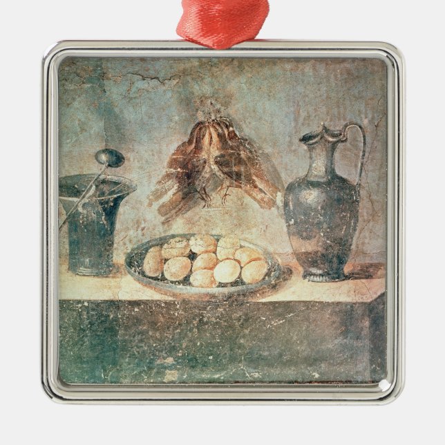 Stillleben mit Eiern und Drosseln Ornament Aus Metall (Vorne)