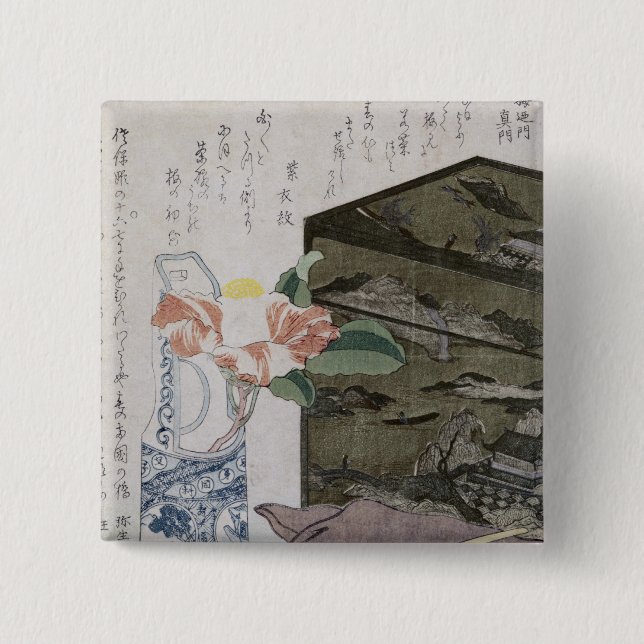 Stillleben mit einem Camelia, c.1820 Button (Vorderseite)