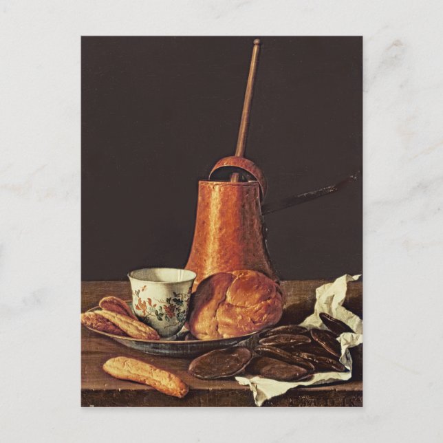 Stillleben mit einem Drinking Chocolate Set, 1770 Postkarte (Vorderseite)