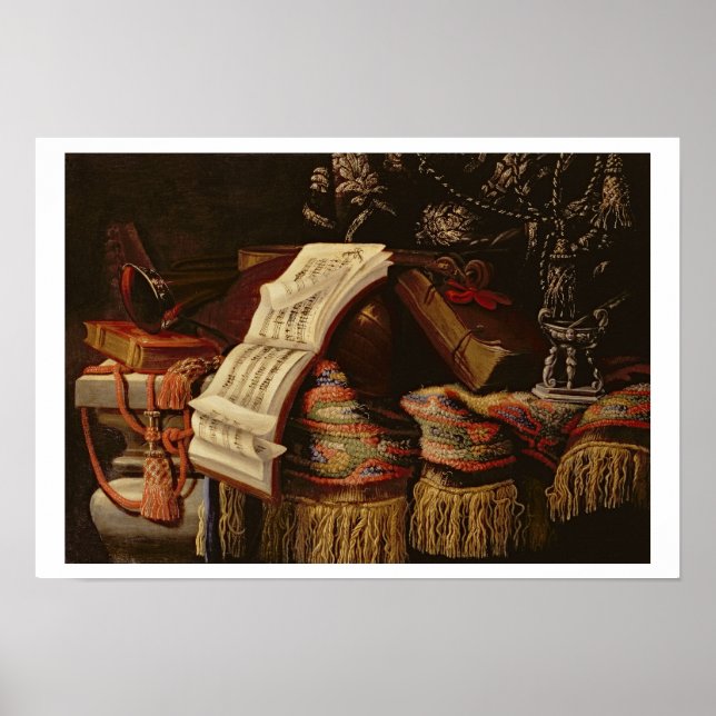 Stillleben mit einem Heft Noten Poster (Vorne)