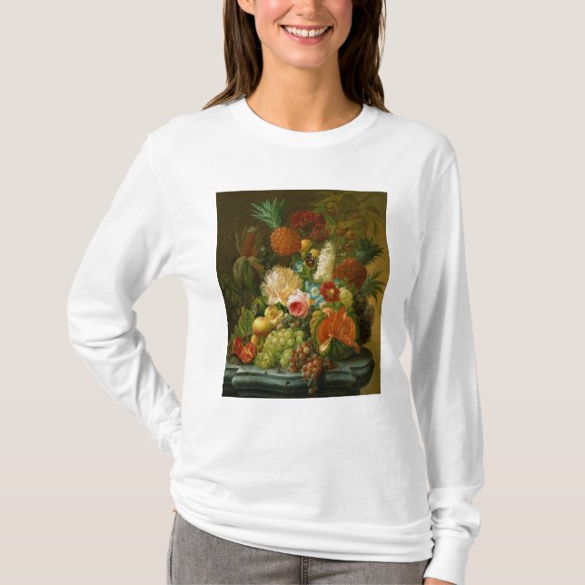 Stillleben mit einer Melone und Trauben T-Shirt (Vorderseite)