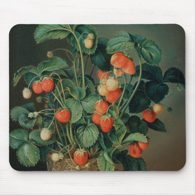 Stillleben mit Erdbeeren Mousepad (Vorne)