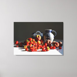 Stillleben mit Erdbeeren, Pfirsichen und Kirschen Leinwanddruck