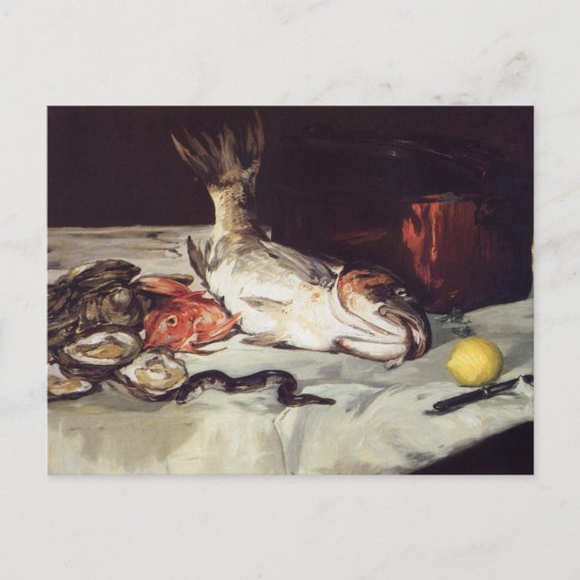 Stillleben mit Fisch - Edouard Manet Postkarte (Vorderseite)