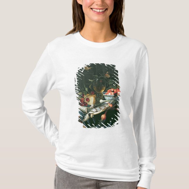 Stillleben mit Fisch-Servierplatte T-Shirt (Vorderseite)