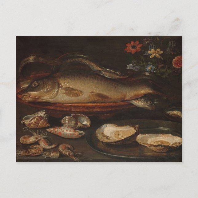 Stillleben mit Fisch von Clara Peeters Postkarte (Vorderseite)