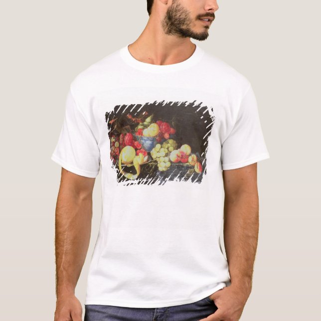 Stillleben mit Frucht in Delft-Schüssel, T-Shirt (Vorderseite)