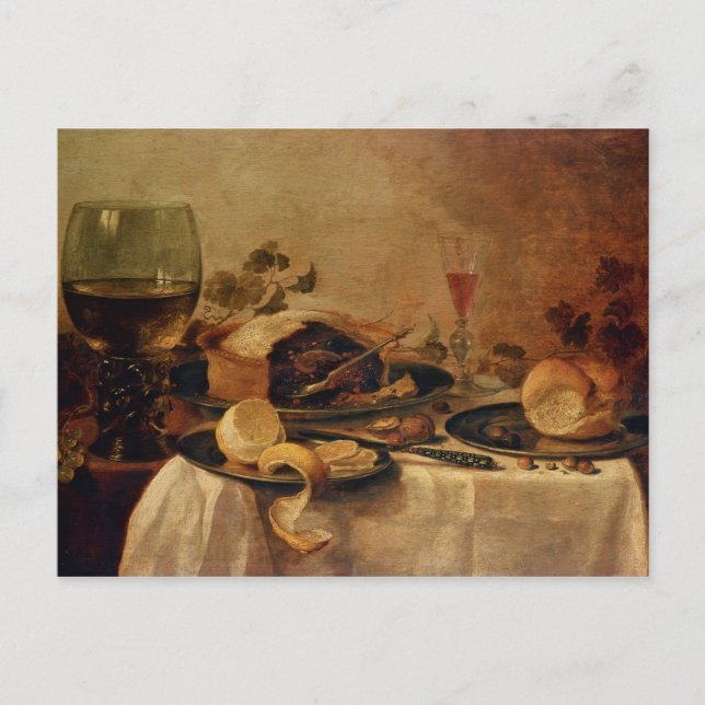 Stillleben mit Frucht-Torte, 1635 Postkarte (Vorderseite)