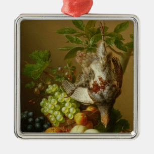 Stillleben mit Frucht und einem toten Rebhuhn Ornament Aus Metall