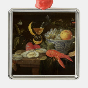 Stillleben mit Frucht und Schalentieren, 1653 (Öl Silbernes Ornament