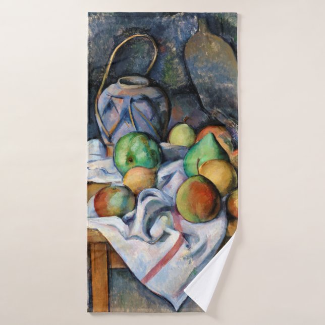 Stillleben mit Früchten, Paul Cezanne Badehandtuch (Badehandtuch)